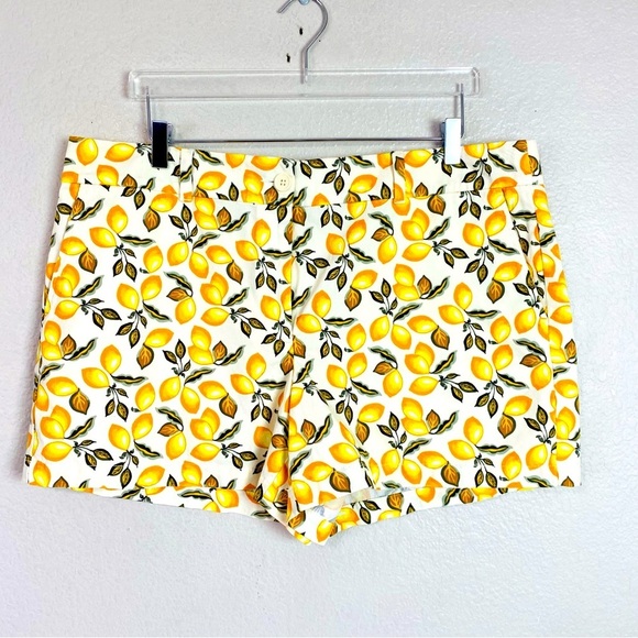 Loft Lemon Print Chino Shorts Size 16 - Picture 1 of 8